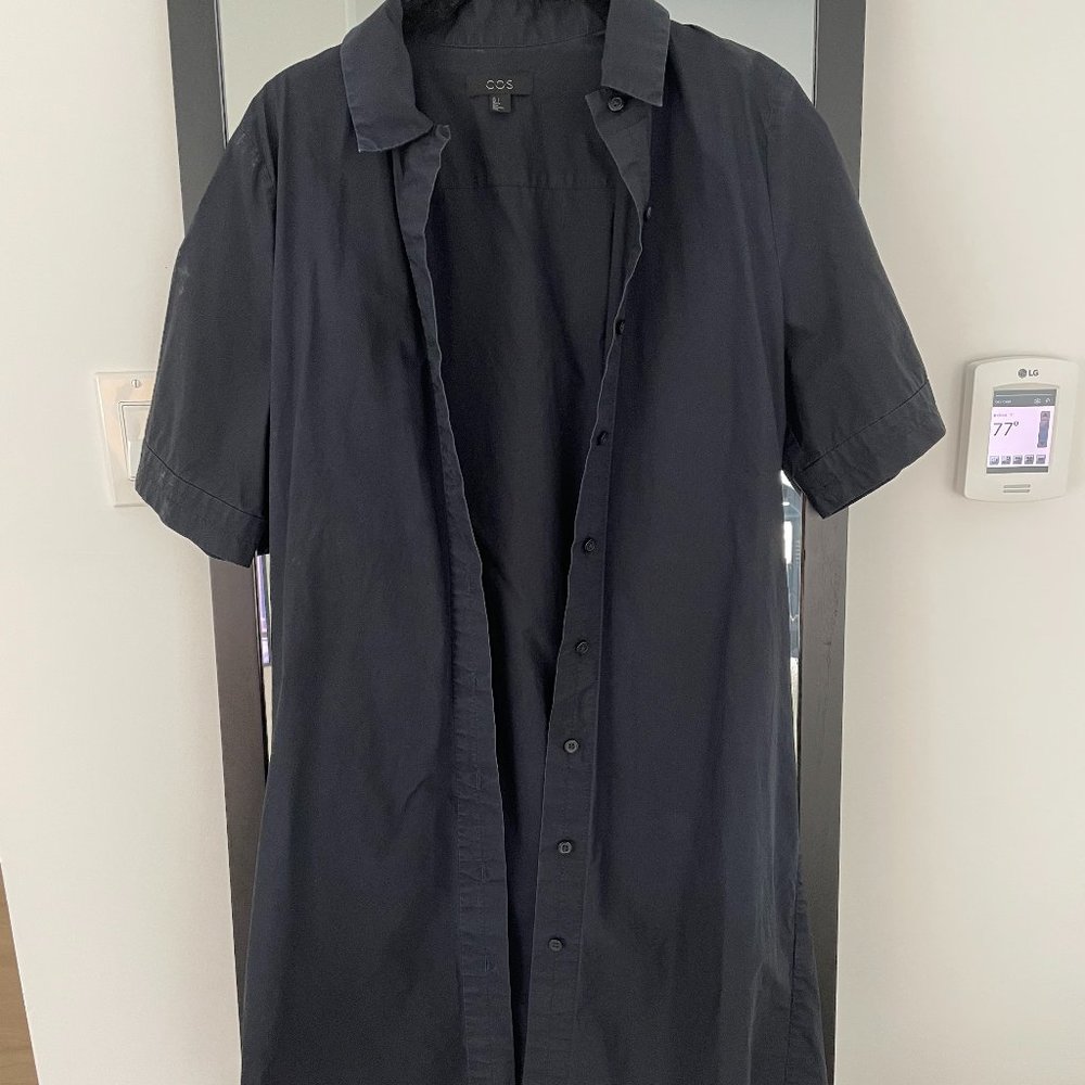 COS Navy Poplin Shirt Dress Size 2